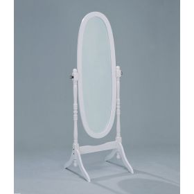 Oval Cheval Floor Mirror in White Finish