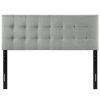 Full size Grey Fabric Button-Tufted Upholstered Headboard