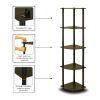 5-Tier Corner Display Shelf Bookcase in Espresso & Black