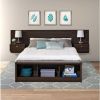 King size Floating Headboard with Nightstands in Espresso