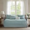 6-Piece Farmhouse Quilted Seafoam Blue Green Teal Reversible Daybed Cover Set