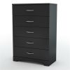 Modern 5-Drawer Chest in Black Finish