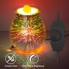 3D Fireworks Glass Wax Warmer Electric Wax Burner