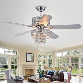 Empire Trois 5-Blade Silver Chandelier Ceiling Fan