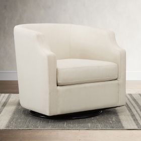 Isabelle Linen Swivel Glider Barrel Chair