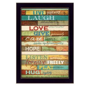 "Live Joyfully" By Marla Rae, Printed Wall Art, Ready To Hang Framed Poster, Black Frame