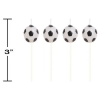 Soccer Pick Candles - 3" Tall - Set of 4 (100764)