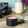 24 Pack Candle Tins 8 oz with Lids and Labels for Candle Making (Black)