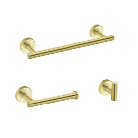 3-piece stainless steel bathroom towel rack set wall-mounted-gold