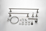 6-piece stainless steel bathroom towel rack set wall-mounted-silver