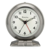 Westclox Silver Metal Analog Alarm Clock - Sleek and Elegant, with Precision Timekeeping