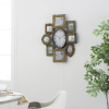 DecMode 2" Green Metal 8 Photo Opening Wall Clock