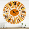 Designart 'Minimalist Bright Shining Orange Sun Rays I' Modern Wall Clock(Size 36" x 36")