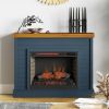 Bridgevine Home Washington 48 inch Fireplace with Mantel, Blue Denim and Whiskey Finish