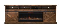 Bridgevine Home Farmhouse 93 inch Electric Fireplace TV Stand for TVs up to 100 inches, Minimal Assembly, Aged Whiskey Finish