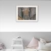 "Tattooed Elephant" by Britt Hallowell, Ready to Hang Framed Print, White Frame