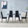 4pcs Elegant Assembled Stripping Texture High Backrest Dining Chairs Black Replace encoding 13028198-18410366