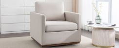 Mid Century Modern Swivel Accent Chair Armchair for Living Room, Bedroom, Guest Room, Office, Beige