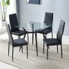 4pcs Elegant Assembled Stripping Texture High Backrest Dining Chairs Black Replace encoding 13028198-18410366