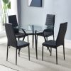 4pcs Elegant Assembled Stripping Texture High Backrest Dining Chairs Black Replace encoding 13028198-18410366