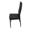 4pcs Elegant Assembled Stripping Texture High Backrest Dining Chairs Black Replace encoding 13028198-18410366