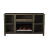 Bridgevine Home Joshua Creek 62 inch Electric Fireplace TV Stand for TVs up to 70 inches, Minimal Assembly, Barnwood Finish