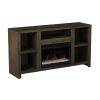 Bridgevine Home Joshua Creek 62 inch Electric Fireplace TV Stand for TVs up to 70 inches, Minimal Assembly, Barnwood Finish