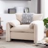 Modern Style Chenille Oversized Armchair Accent Chair Single Sofa Lounge Chair 38.6'' W for Living Room, Bedroom,Cream