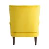 Modern Aesthetic Accent Chair Yellow Velvet Upholstery Channel Tufted Back Solid Wood Furniture 1pc Stylish Home Traditional Contoured Arms