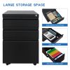 3 Drawer File Cabinet with Lock, Steel Mobile Filing Cabinet on Anti-tilt Wheels, Rolling Locking Office Cabinets Under Desk for Legal/Letter Size