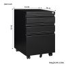 3 Drawer File Cabinet with Lock, Steel Mobile Filing Cabinet on Anti-tilt Wheels, Rolling Locking Office Cabinets Under Desk for Legal/Letter Size