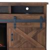 Bridgevine Home Farmhouse 93 inch Electric Fireplace TV Stand for TVs up to 100 inches, Minimal Assembly, Aged Whiskey Finish