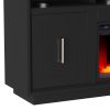 Bridgevine Home Sunset 83 inch Electric Fireplace TV Stand for TVs up to 95 inches, Minimal Assembly, Black Finish