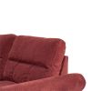 Paparika Red Color Polyfiber Reversible Sectional Sofa Set Chaise Pillows Plush Cushion Couch Nailheads