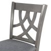 TOPMAX Farmhouse 2 Piece Padded Round Counter Height Kitchen Dining Chairs with Cross Back for Small Places, Gray