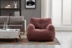 010-Soft Teddy Fabric Tufted Foam Bean Bag Chair With Teddy Fabric Bean Paste Red