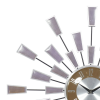 DecMode 22" Brown Metal Starburst Wall Clock