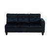 Midnight Blue Microfiber 3-Piece Living Room Sofa Set A