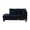 Midnight Blue Microfiber 3-Piece Living Room Sofa Set A