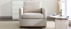 Mid Century Modern Swivel Accent Chair Armchair for Living Room, Bedroom, Guest Room, Office, Beige