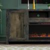 Bridgevine Home Joshua Creek 83 inch Electric Fireplace TV Stand for TVs up to 95 inches, Minimal Assembly, Barnwood Finish