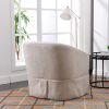 360-degree Swivel Accent Armchair Linen Blend Beige