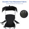 YSSOA Canopy Lounge Chair with Sunshade for Camping, Hiking, Travel, and Other Outdoor Events, with Cup Holder, 21.6" x 21.6" x 36", Black, 1-Pack