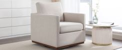 Mid Century Modern Swivel Accent Chair Armchair for Living Room, Bedroom, Guest Room, Office, Beige