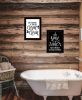 "Clean/Shower Together" 2-Piece Vignette by Fearfully Made Creations, Ready to Hang Framed Print, Black Frame