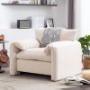 Modern Style Chenille Oversized Armchair Accent Chair Single Sofa Lounge Chair 38.6'' W for Living Room, Bedroom,Cream