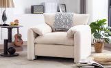 Modern Style Chenille Oversized Armchair Accent Chair Single Sofa Lounge Chair 38.6'' W for Living Room, Bedroom,Cream