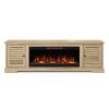 Bridgevine Home Topanga 83 inch Electric Fireplace TV Console for TVs up to 95 inches, Minimal Assembly, Alabaster finish