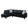 Midnight Blue Microfiber 3-Piece Living Room Sofa Set A