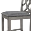 TOPMAX Farmhouse 2 Piece Padded Round Counter Height Kitchen Dining Chairs with Cross Back for Small Places, Gray